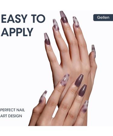 Gellen Gel Nail Polish Kit - 4 Mysterious Colors Blue Purple Jelly Gel Nail Polish Set Cat Eye Gel Nail Kit with Magnet Soak Off Blooming Gel Nail Polish for Spreading Effect Special Treat - Buy Online on GoSupps.com