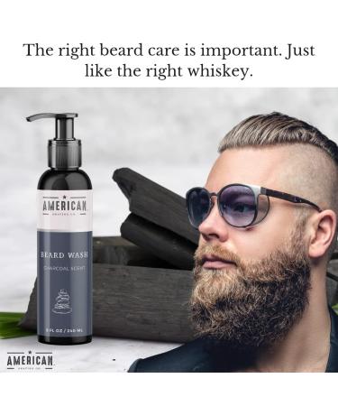Beard Wash for Sensitive Skin | American Shaving Co | Charcoal Infused | Softens Beard Eliminates Dandruff & Frizziness | 8 oz - Buy Online on GoSupps.com