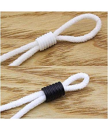 100 PCS Black White Silicone Cord Locks Toggles Lanyard for Drawstrings - Adjustable Buckle Elastic Cord Adjuster for Masks - Non Slip Stopper for Adults & Children - Buy Online on GoSupps.com
