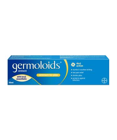 Germoloids Haemorrhoid Treatment & Piles Treatment Ointment Triple Action with Anaesthetic to Numb the Pain & Itch 55 ml ( Pack of 1)