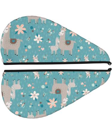 Hair Towel Wrap - Quick-Dry Towel Turban with Button | Teal Mama Llama Hair Drying Solution - Buy Online on GoSupps.com