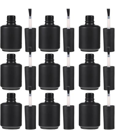 Lot de 12 Flacons Vides pour Vernis Ongles 15 Ml en Verre Mat Noir Brosse Int gr e Rechargeables et tanches pour Manucure et Rangement Pr cis des Vernis Ongles - Buy Online on GoSupps.com