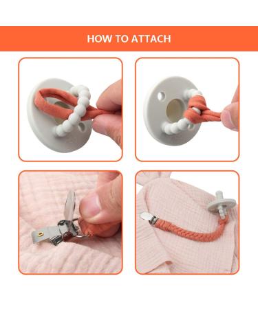Handmade Braided Cotton Pacifier Clip Set - 6 Pack - Buy Online on GoSupps.com