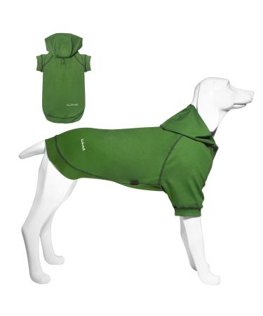 Kickred Basic Dog Hoodie Sweatshirts, Pet Clothes Hoodies Sweater with Hat and Leash Hole, Soft Cotton Outfit Coat for Small Medium Large Dogs (X-Large) XL Army Green