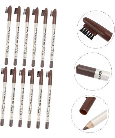 BELLIFFY 12pcs Brow Pencil Eyebrow Pen Cosmetic Supplies Powder Coffee Plastic Brow Pencil - Buy Online on GoSupps.com