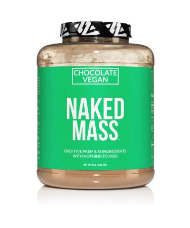 Naked Mass - Chocolate Vegan Weight Gainer - 8lb Bulk, GMO Free, Gluten Free, Soy Free & Dairy Free. No Artificial Ingredients  1,280 Calories  11 Servings - Buy Online on GoSupps.com