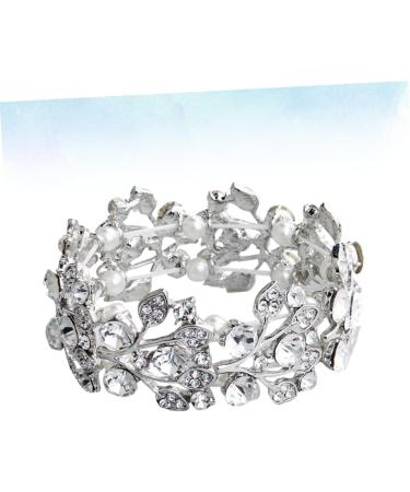 Buy Healvian 3-Stone Pearl Wedding Dress Accessories | Women's Tennis & Cuff Bracelet - Stretchable Bird Crystal Design - Buy Online on GoSupps.com