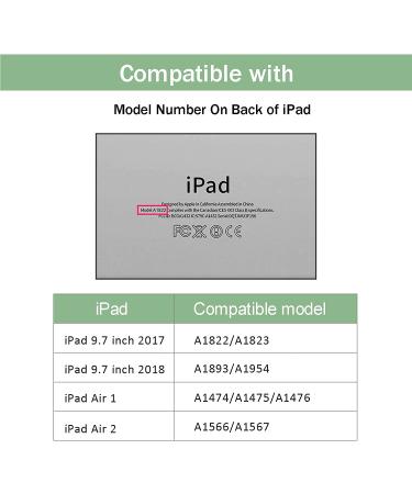 Hoidokly iPad Air 2 Case with Pencil Holder - Smart Folio Cover for iPad 9.7 2018/2017/2014/2013 - Matcha Green - Buy Online on GoSupps.com