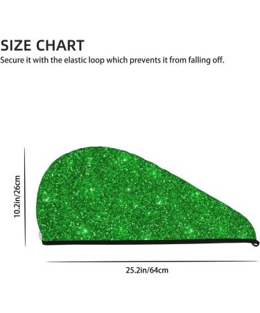 Hair Towel Wrap - Quick Drying Turban with Button | Green Glitter Hair Drying Towel - Buy Online on GoSupps.com