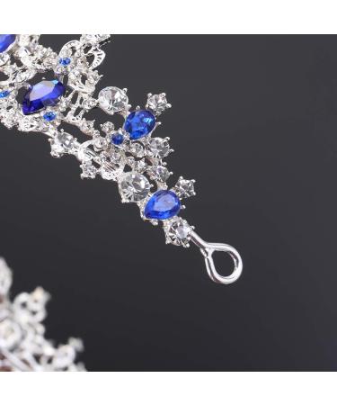 Frcolor Blue Crystal Crown Tiara - Bridal Headpiece & Rhinestone Headband for Weddings & Parties - Buy Online on GoSupps.com