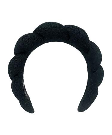RUNOLIG Makeup Headband Spa Headband Sponge Headband for Women Skincare Washing Face Makeup Removal Black