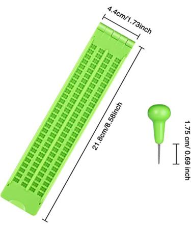 Saddgo Braille Writing Slate - 4 Lines 28 Cells | Plastic Braille Slate & Pen Set for Effortless Braille Writing - International Shipping Available - Buy Online on GoSupps.com