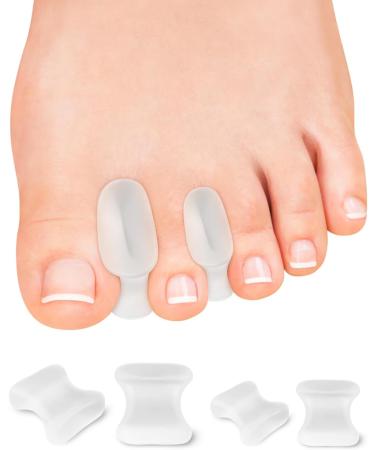 PGRODE Bunion Toe Spacers with 2 Sizes for Women Men Toe Pain Relief oft Silicone Toe Spacer for Crooked Toes Hammertoe Corrector 6L+ 6S - Pack Of 12