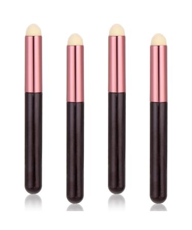 Ouligay 4pcs Round Head Lipstick Smudge Brush Multi-Purpose Lip Smudge Brush Professional Lip Brushes Portable Applicator For Lips Travel Size For Lipstick Gloss Creams For Women Girl Gift