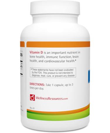 Wellness Resources Vitamin D - 2,500 IU Soy-Free Vitamin D3 (180 Veggie Capsules) - Buy Online on GoSupps.com