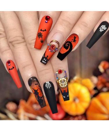EBANKU 1500+ Patterns Halloween Nail Art Stickers 3D Self-Adhesive Pumpkins Skull Ghosts Bats Nails Art Design for Women Girl Halloween Party Supply Fingernails Decorations - Buy Online on GoSupps.com