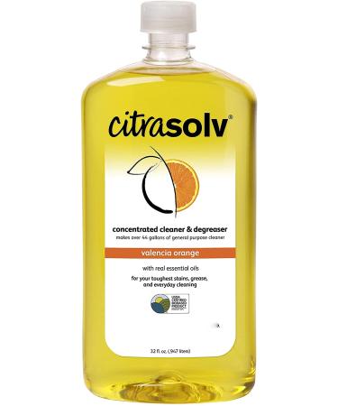 Citra Solv - Concentrated Household Cleaner & Degreaser - Valencia Orange Scent - 32 Fl Oz Natural Ingredients Non-Toxic Biodegradable Made in USA