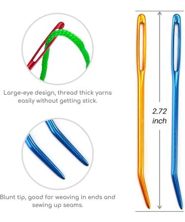 Colorful Bent Tip Wool Needles - Large-Eye Aluminium Tapestry Needles for Sewing and Knitting - Buy Online on GoSupps.com