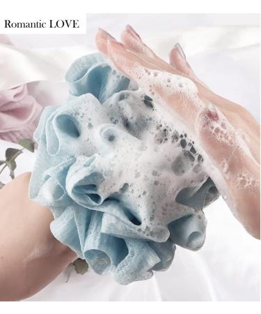 Loofah Bath Sponge Set of 6 - Soft Exfoliating Long-Handle Mesh Body Poufs for Silky Skin - Ideal for Men & Women - Buy Online on GoSupps.com