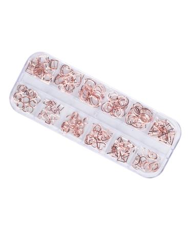 minkissy 1 Box Nail Accessories Manicure Tools Nail Decorations for Nail Art Nail Art Decoration Nail Tools Manicure Decoration Nail Decor Metal Nail Art Ornaments Rivet 3d Rose Gold Size 1 Picture 2