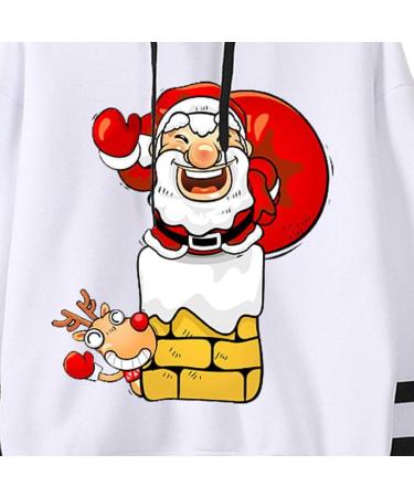 Bigfanshu Womans Sweaters Fashion Casual Loose Long Sleeve Striped Print Sweatshirt Tops White - Buy Online on GoSupps.com