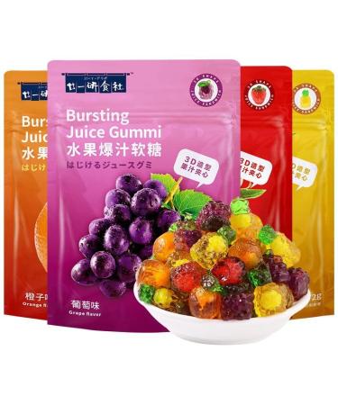 Strawberry Grape Stir Fried Soft Candy 72g/bag Pineapple Fruit Juice Soft Candy Lactose Toffee Chewing Candy Wedding Candy Desserts Chinese Candy Snack Asian food candy (Grape flavor 2 bag) Grape flavor 2 bag