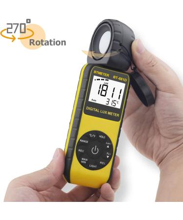 BTMETER BT-881D Digital Luxmeter - Measure Lights up to 140,000 Lux - Indoor/Outdoor Light Meter for Plants, LED Lights - Rotated Sensor for Accurate Readings - Buy Online on GoSupps.com