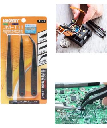 Professional Tweezers Set - SLANT & POINT Precision Ingrown Hair Tweezers for Men & Women | 3-Piece Kit for Face Hair Watch Fixation & Electronics - Buy Online on GoSupps.com