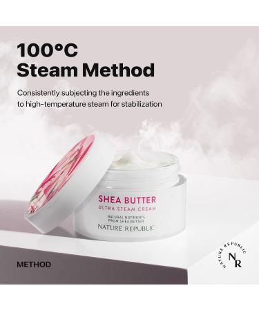 Nature Republic Shea Butter Steam Cream Ultra - Lightweight Face Cream for Dry Skin Skin Barrier Repair (3.38 fl. oz) - Buy Online on GoSupps.com
