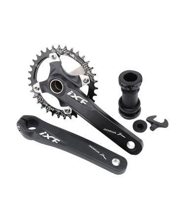 Andeshunk Mountain Bike Crankset Hollow Integrated Crank axle Modified Single disc Crank 32T 34 36T 36T/Black