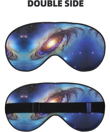 Buy Blue Galaxy Print Double-Sided Eye Mask | Soft Light Blocking Sleep Aid for Better Rest - Buy Online on GoSupps.com