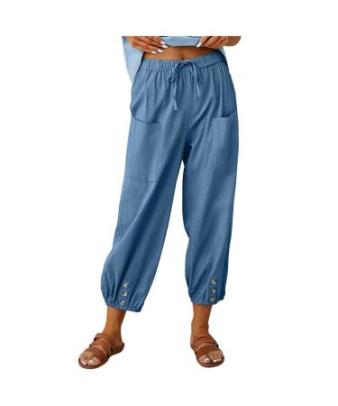 Womens Sweatpants Set Loose Long Straight Pants Cotton Casual Pants Petite Length Valentines Leggings Z4-blue Large