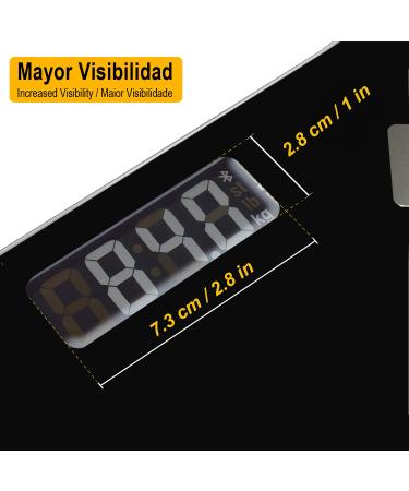 RHINO Smart Scale - High Precision Bluetooth Body Weight Scale for Fat, Muscle, BMI - 400lb Capacity - Fitdays App Compatible - iOS & Android - 14 Body Indicators - Black - Buy Online on GoSupps.com