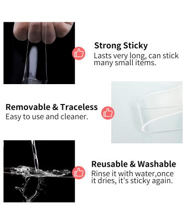 ZhiYo Double Sided Tape Heavy Duty 13.12 ft - Thickened to 0.08 in  Strong Sticky Tape Multipurpose Nano Tape  Removable & Traceless Wall Tape  Reusable Transparent Adhesive Tape  Poster Tape 13.12' x 0.6 x 0.08 - Buy Online on GoSupps.com