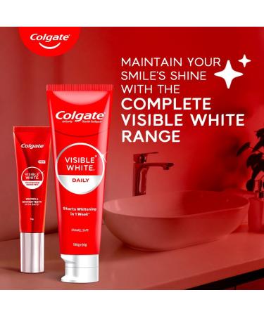 Colgate Visible White Whitening Booster Gel (13 g/0.5oz) Leave On Teeth Whitening Treatment with Active Oxygen Technology Removes Stains & Brightens Teeth Enamel Safe Teeth Whitener - Buy Online on GoSupps.com