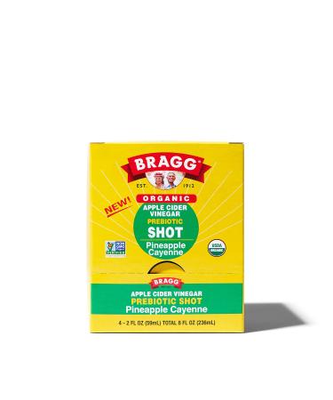 Bragg Organic Apple Cider Vinegar Shot - Pineapple Cayenne 2 Oz (Pack of 4) - USDA Certified - Buy Online on GoSupps.com