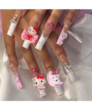50Pcs Hello Kitty Nail Charms - 3D Resin Jewels for Acrylic Nails | Cute Cartoon Rhinestone Decorations and DIY Nail Art Accessories | Kawaii Manicure Tips - Buy Online on GoSupps.com