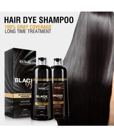 Buy Black Hair Dye 13.5 Fl Oz - Easy 3 in 1 Semi-Permanent Hair Color Shampoo for Dark Black Hair | Fast International Shipping - Buy Online on GoSupps.com