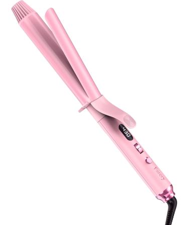 Long Barrel Curling Iron 1.25 Inch Ceramic with Argan Oil & Keratin 11 Temp Settings Clips & Pad Perfect for Thin Hair - Pink - Buy Online on GoSupps.com