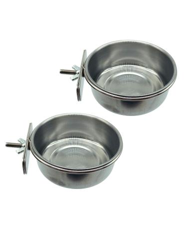 Tfwadmx Bird Feeding Dish Cups Parrot Food Bowl Clamp Holder Coop Cup, Bird Cage Water Bowl for Parakeet African Greys Conure Cockatiels Lovebird Budgie Chinchilla 2PCS - Buy Online on GoSupps.com