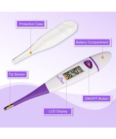 Easy Home Digital Basal Body Thermometer: Oral Ovulation Tracking Thermometer 1/100th Degree High Precision - Accurate BBT Fertility Temperature Thermometer with Premom App | EBT-018 Purple - Buy Online on GoSupps.com