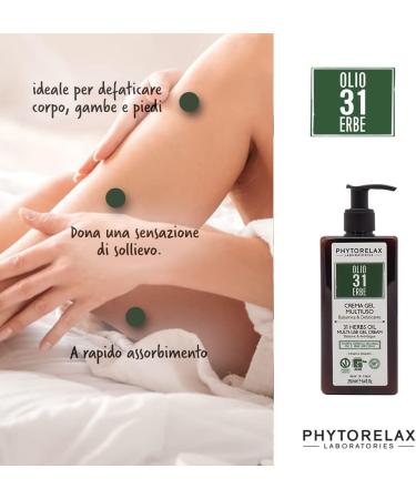 PhytorelaxLaboratories Olio 31 Erbe Vegan & Organic - Crema Gel Multiuso - Balsamica E Defaticante - 250 ml - Buy Online on GoSupps.com