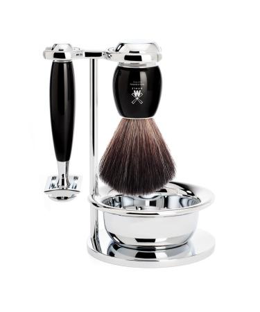 M HLE shaving set with bowl - Vivo series - Black Fibre - safety razor - black high-grade resin