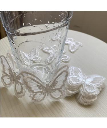 12pcs Double Layer Organza Butterfly Lace Trim for DIY Crafts - White - Buy Online on GoSupps.com