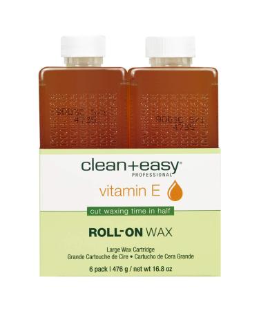Clean & Easy Vit E Roll-On Wax 6-pack Large Vitamin E, Net Wt. 16.8 oz