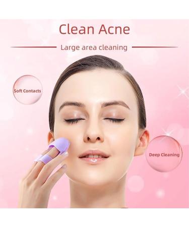 Silicone Finger Facial Cleansing Brush - Gentle Exfoliator & Massager for Blackhead & Pore Cleansing - Mini Soft Face Scrubber for Men & Women (Light Pink) | International Shipping - Buy Online on GoSupps.com