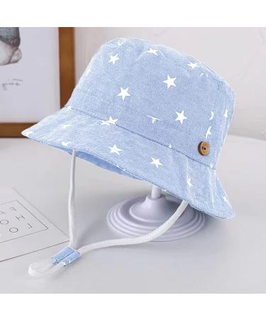 XYIYI Kids Bucket Hat | Adjustable Sun Hat for Boys Girls 2-4 Years | Breathable Beach Hat - Star Light Blue - Buy Online on GoSupps.com