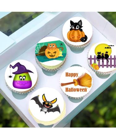 24 x Pre-Cut Halloween Mix 8 Edible Stand up Wafer/Rice Paper Cupcake Toppers Birthday Party Cute Kids Children Cake Decorations - Buy Online on GoSupps.com