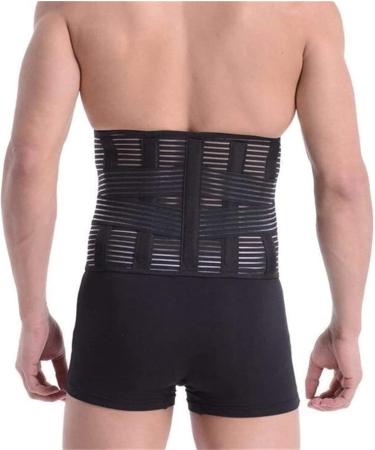 Breathable Lumbar Support Belly Belt for Men & Women - Gray L Waist Trainer & Back Support Corset - Buy Online on GoSupps.com