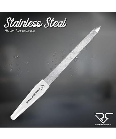 Stainless Steel Professional Nail Files - Double Sided Sapphire File for Manicure & Pedicure - Nail Care Accessories for Women, Men, Girls - Set of 2 - Buy Online on GoSupps.com